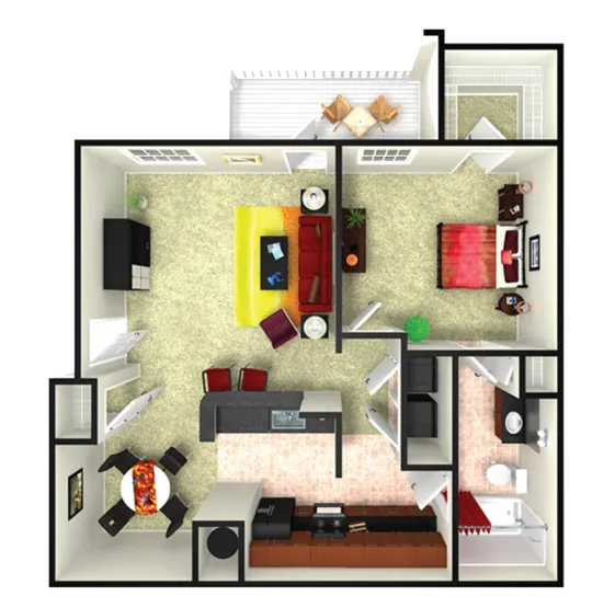 Trivium at Edgewater Houston Apartment Floor Plan 1