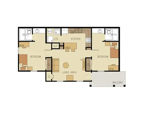 University Apartments Floorplan 4