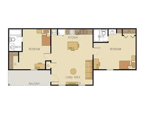 University Apartments Floorplan 5