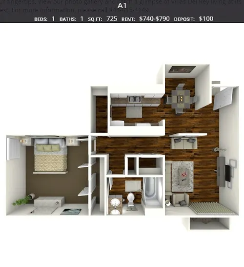 Villas Del Rey Apartments Floorplan 1