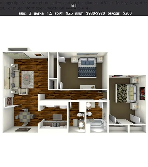 Villas Del Rey Apartments Floorplan 2