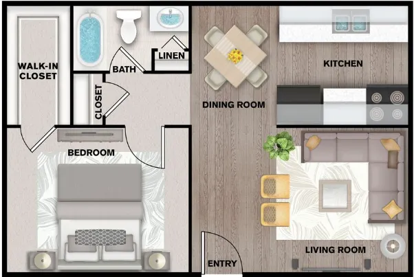 Villas Del Tesoro Dallas Apartment Floor Plan 1