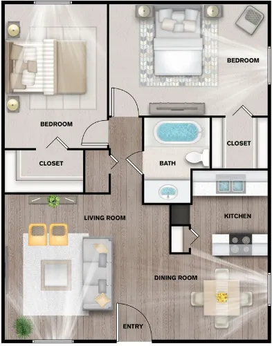 Villas Del Tesoro Dallas Apartment Floor Plan 3