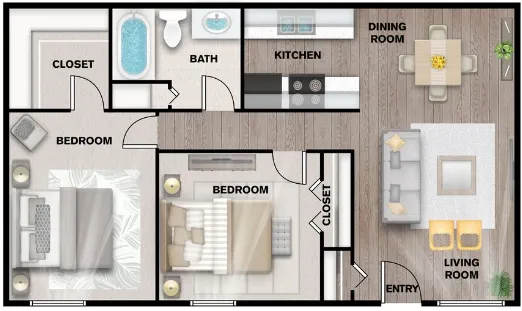 Villas Del Tesoro Dallas Apartment Floor Plan 4