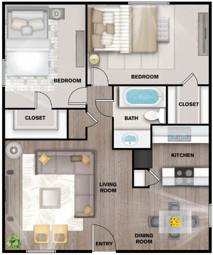 Villas Del Tesoro Dallas Apartment Floor Plan 6