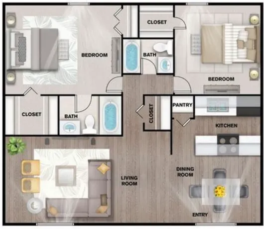 Villas Del Tesoro Dallas Apartment Floor Plan 8