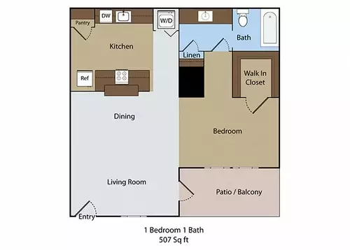 Walnut Terrace Apartments Floorplan 1