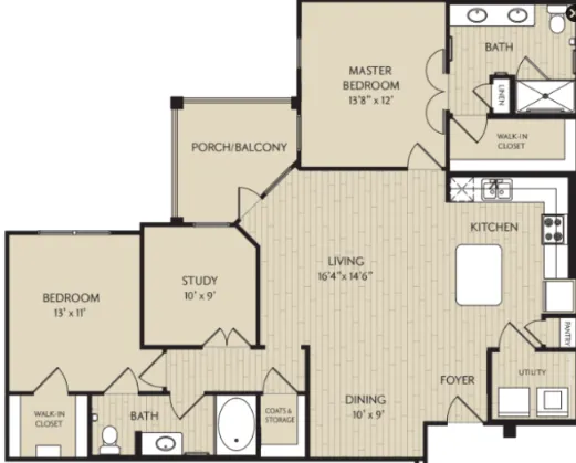 Watercrest at Shadow Creek Ranch Houston Apartment Floor Plan 3