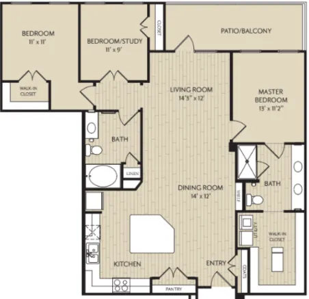 Watercrest at Shadow Creek Ranch Houston Apartment Floor Plan 8