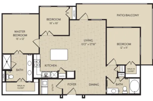 Watercrest at Shadow Creek Ranch Houston Apartment Floor Plan 9