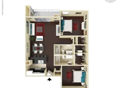 Waterford @ Bellmar Dallas Apartment Floor Plan 6