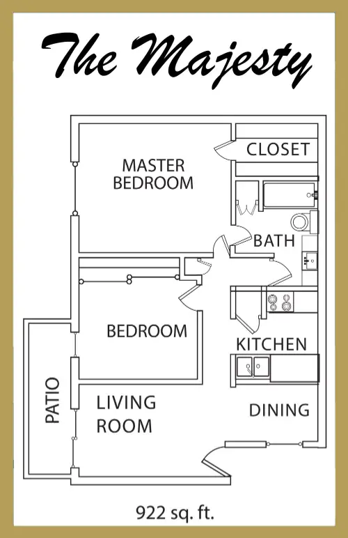 West Hollow Apartments floor plan 1