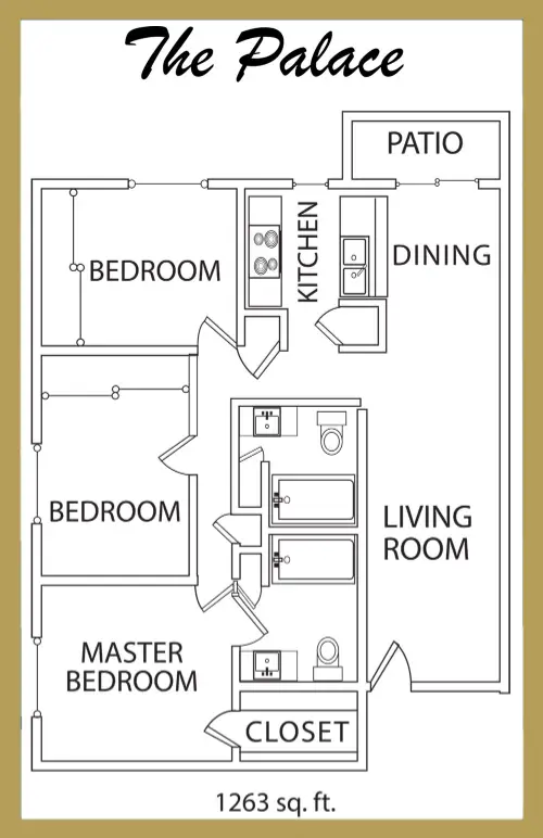 West Hollow Apartments floor plan 1