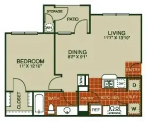 Willow Park Apartments FloorPlan 1