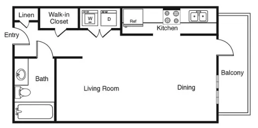 Windsor West Lemmon Dallas Apartment Floor Plan 1