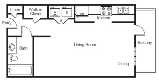 Windsor West Lemmon Dallas Apartment Floor Plan 2