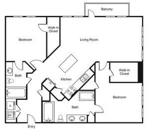 Windsor West Lemmon Dallas Apartment Floor Plan 9