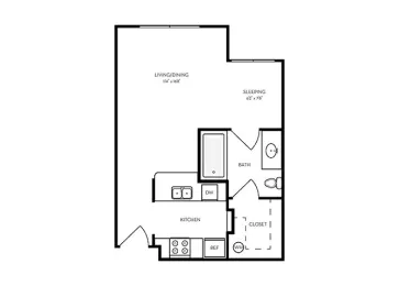 Winsted at White Rock Houston Apartment Floor Plan 1