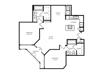 Winsted at White Rock Houston Apartment Floor Plan 15