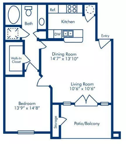 Woodland Park Apartments Floorplan 1