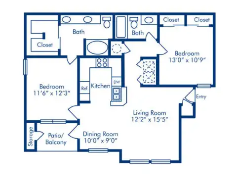 Woodland Park Apartments Floorplan 6