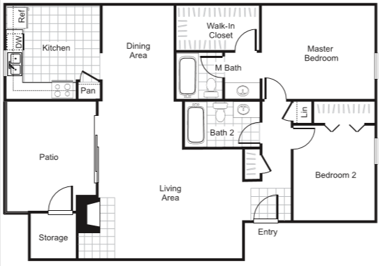 Woodtrail Apartment Homes Houston Floor Plan 6