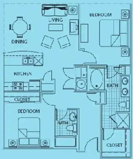 Acqua Apartments Plano FloorPlan 1