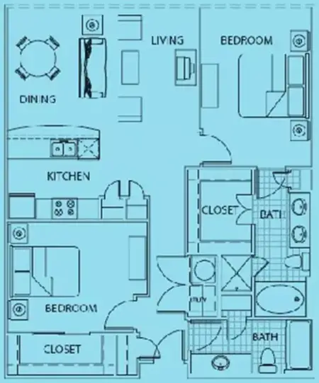 Acqua Apartments Plano FloorPlan 2