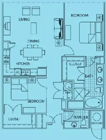 Acqua Apartments Plano FloorPlan 3