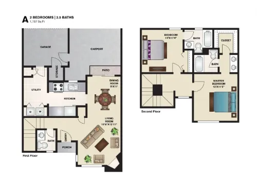 Amberly Village Townhomes Garland floorplan 1