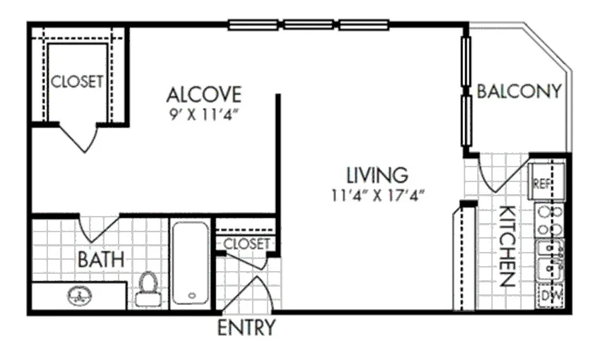 BentTreeTrailsAddisonDallasApartmentFloorPlan1