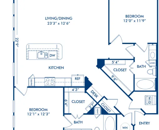 Camden Belmont Dallas Apartment Floor Plan 17