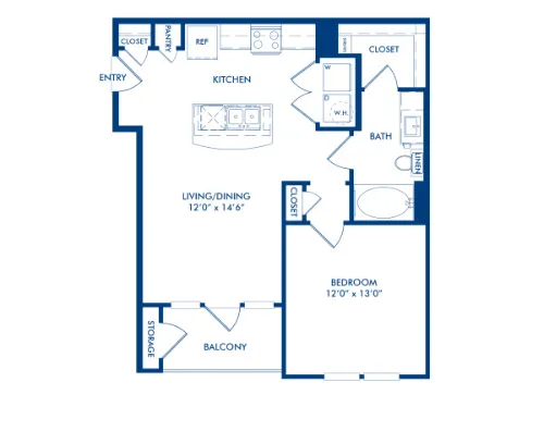 Camden La Frontera Apartments floorplan 1