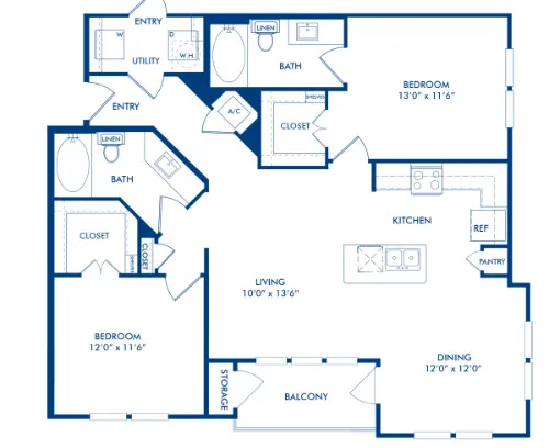 Camden La Frontera Apartments floorplan 10