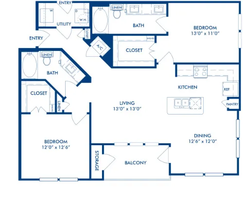 Camden La Frontera Apartments floorplan 11