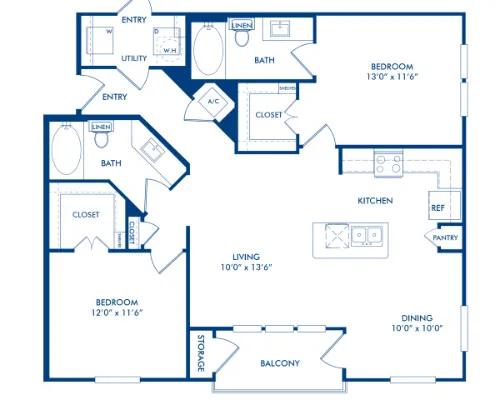 Camden La Frontera Apartments floorplan 12