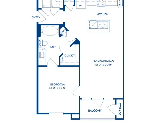 Camden La Frontera Apartments floorplan 3