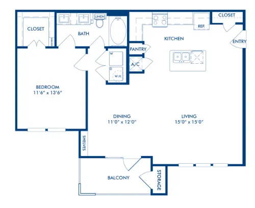 Camden La Frontera Apartments floorplan 6