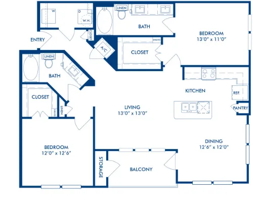 Camden La Frontera Apartments floorplan 9