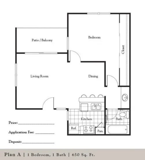 Creekwood Apartments DeSoto floorplan 1