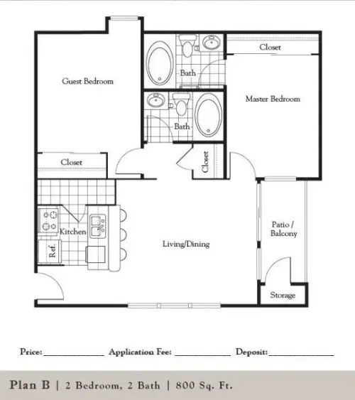 Creekwood Apartments DeSoto floorplan 2