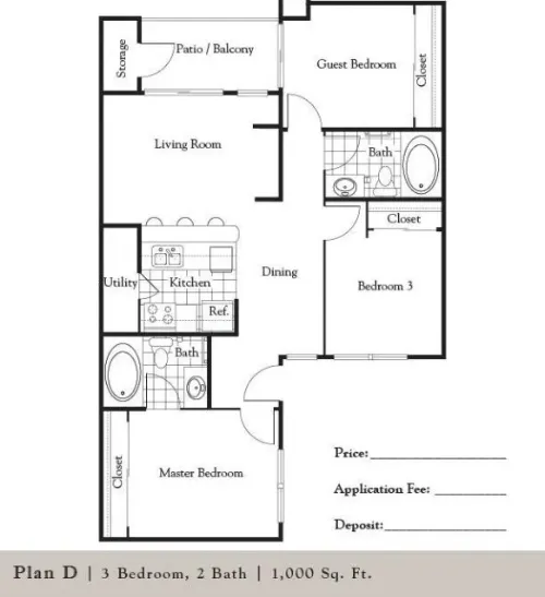 Creekwood Apartments DeSoto floorplan 4