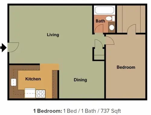 Crossings Apartments Garland Floorplan 3