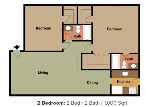 Crossings Apartments Garland Floorplan 4