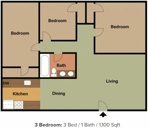 Crossings Apartments Garland Floorplan 5