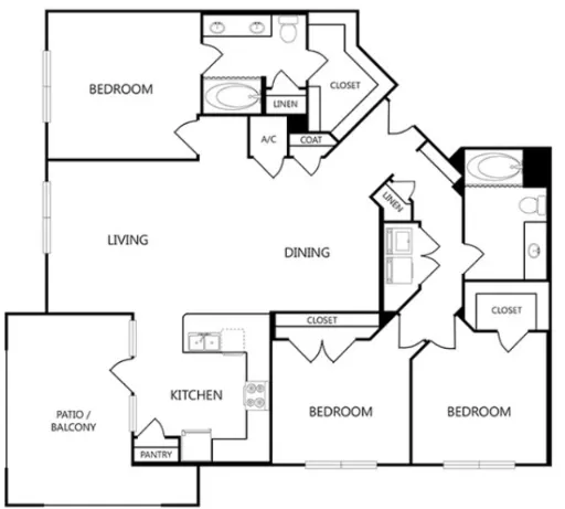 Dominion at Mercer Crossing Farmers Branch Apartment Floor Plan 10