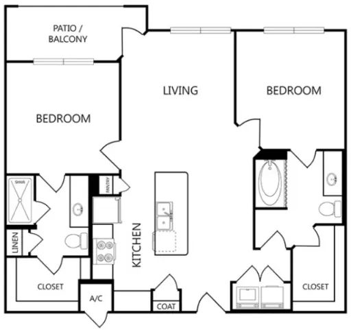 Dominion at Mercer Crossing Farmers Branch Apartment Floor Plan 6