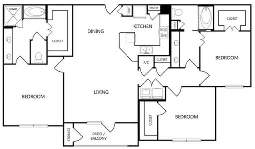 Dominion at Mercer Crossing Farmers Branch Apartment Floor Plan 9