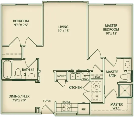 Evergreen At Farmers Branch (Senior) Apartment Floor Plan 2