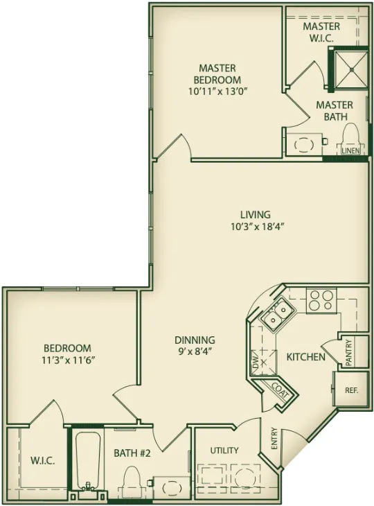 Evergreen At Farmers Branch (Senior) Apartment Floor Plan 3